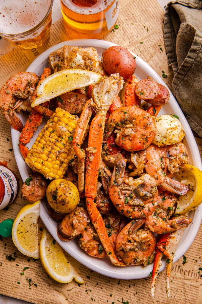 Cajun Seafood Boil with Butter and Garlic